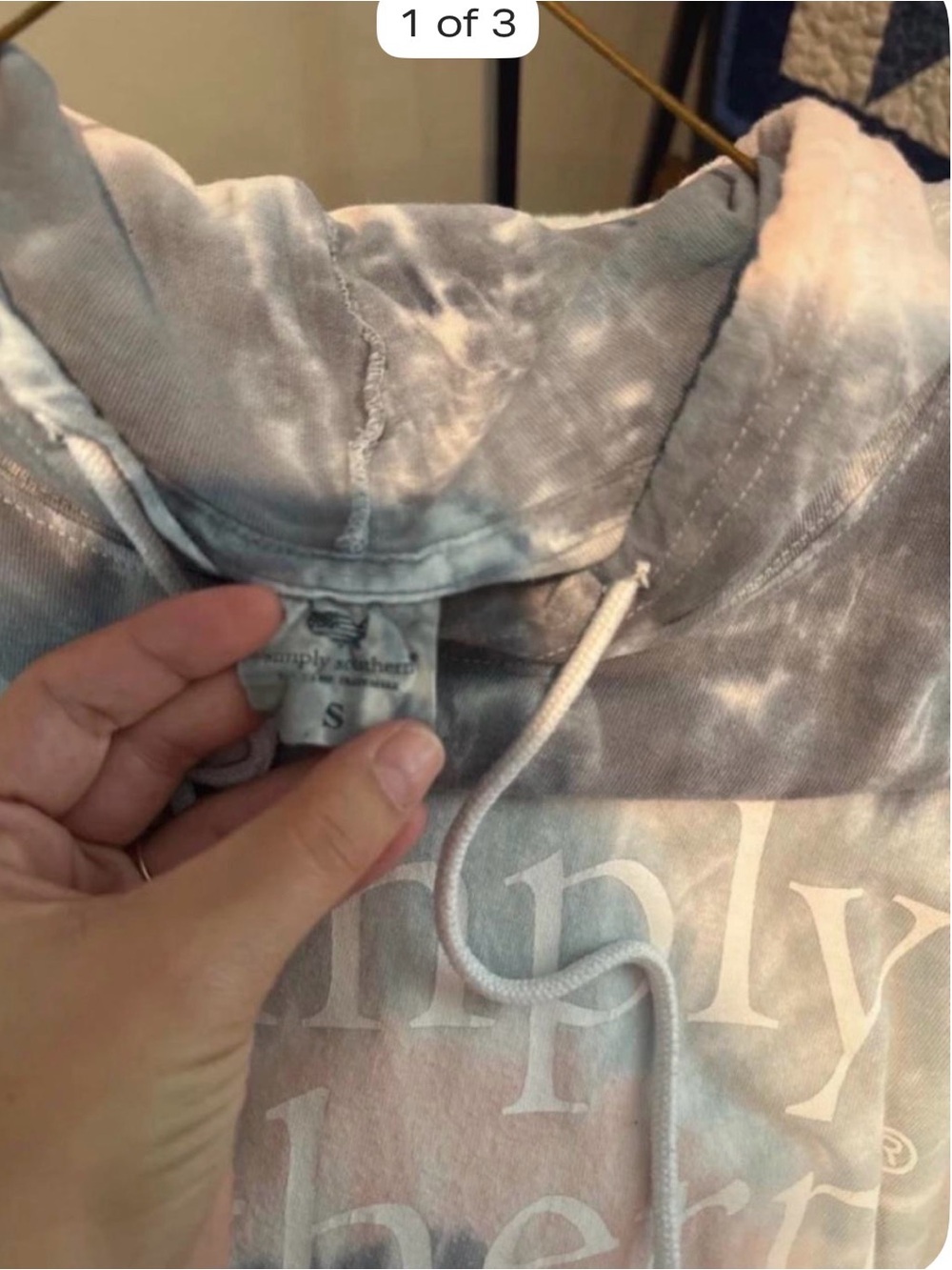 Simply Southern Tie-Dye Crewneck Pullover in Grey and White